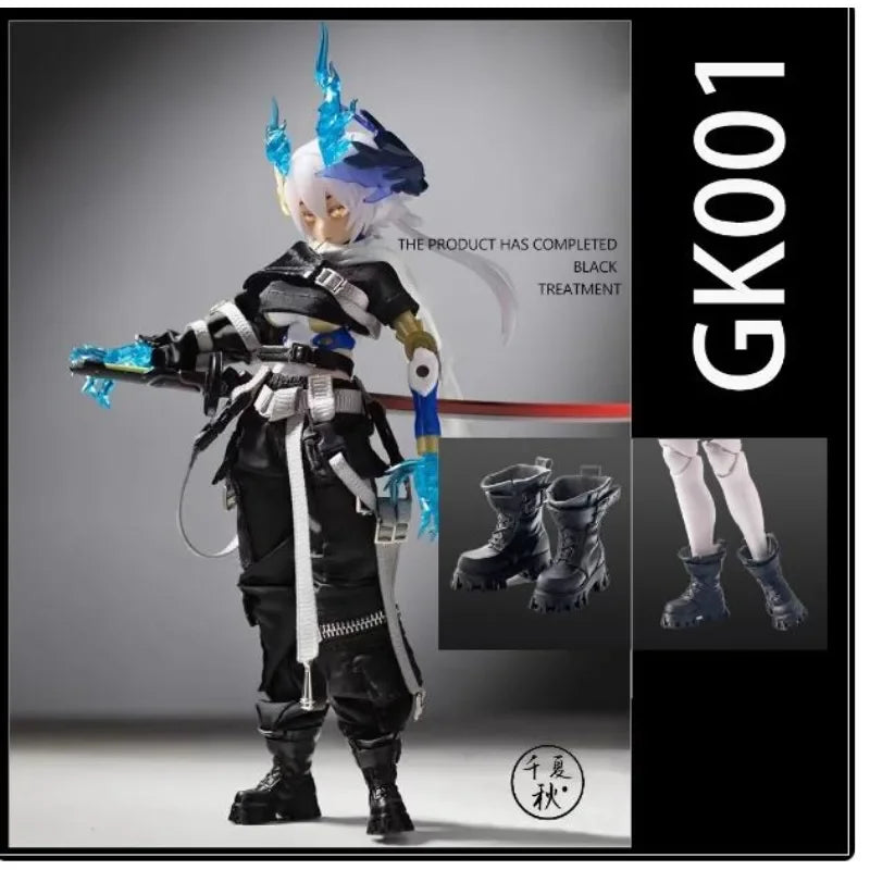 1/12 Scale Mobile Suit Girl Classic Black Combat Boots Model GK001 Fit 6in Action Figure Body Accessories Dolls