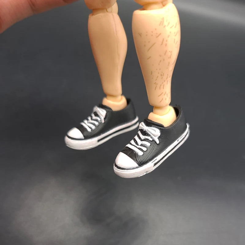 1/12 Scale Male Female Shoes Low-cut Canvas Model For 6 Inches Figma SHF BJD Dam TBLeague Action Figures Dolls Toys Gifts Fans
