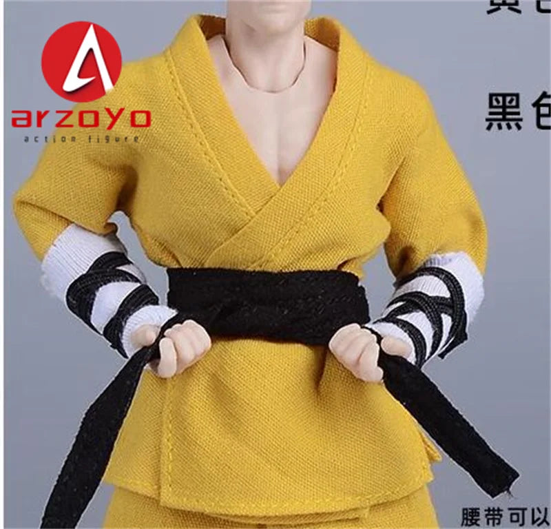 1/12 Scale Vintage Kung Fu Shoes T-shirt Pants Suit Clothes Lantern Pants Model for 6'' Romankey Male Soldiers Action Figure