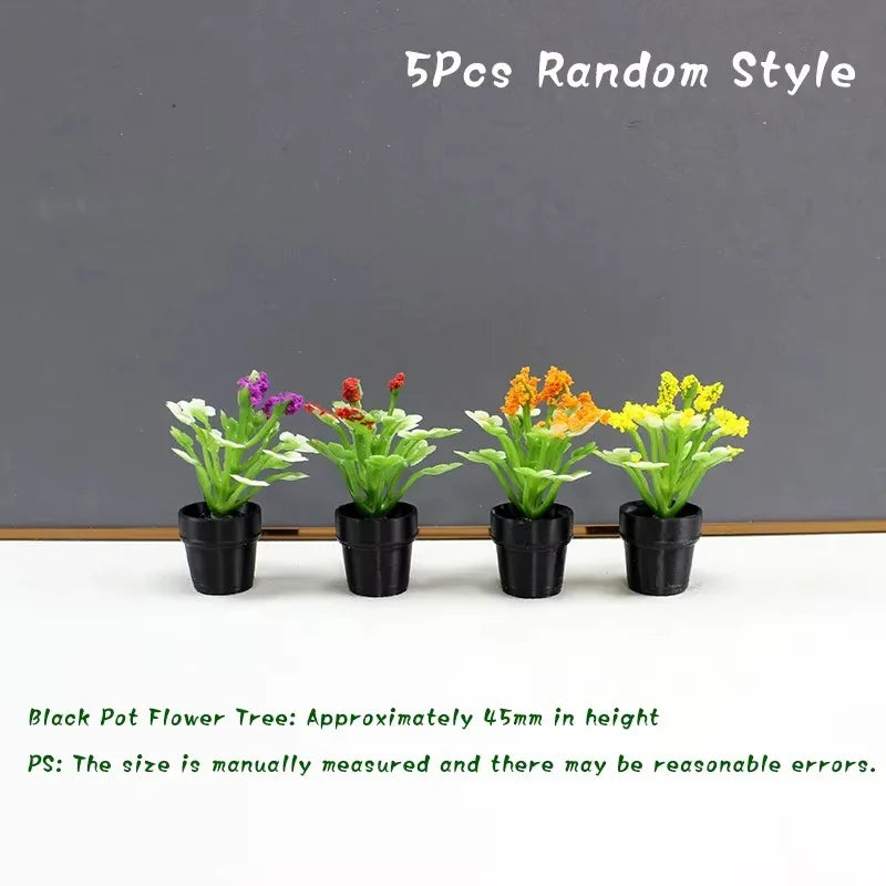 1/12 Dollhouse Miniature Scene Decoration Green Plant Pot Mini Plant Fairy Post Pot Doll Accessories Toys