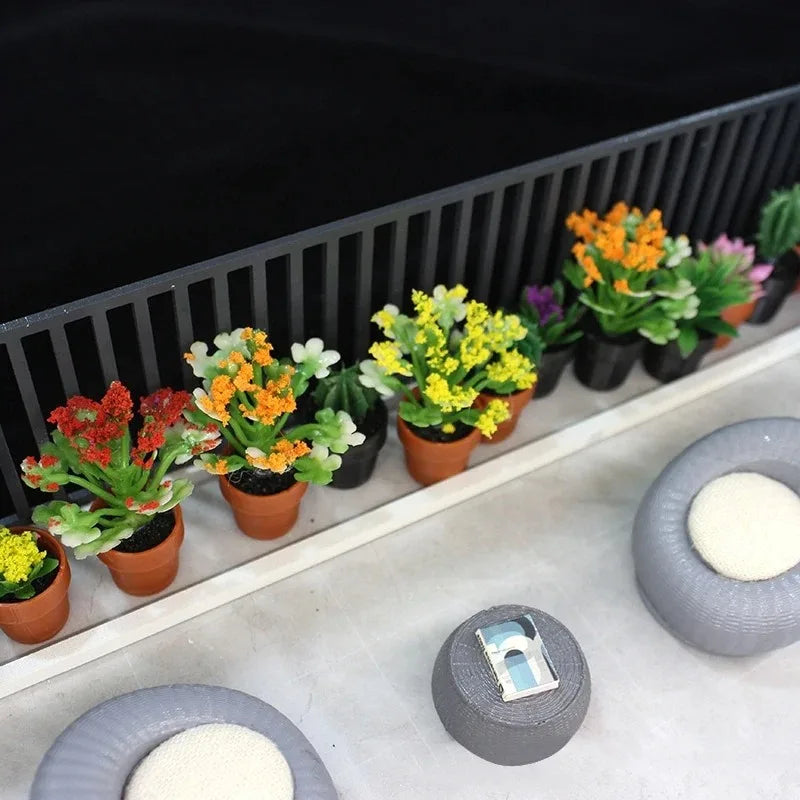 1/12 Dollhouse Miniature Scene Decoration Green Plant Pot Mini Plant Fairy Post Pot Doll Accessories Toys