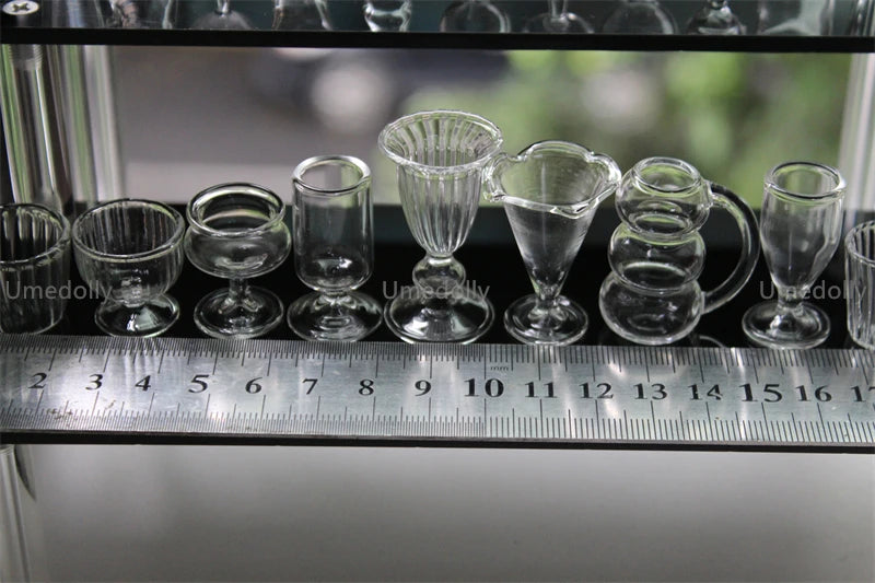 1/4 1/6 1/12 Scale Miniature Dollhouse Wine Glass Mini Dessert Cup Pretend Play Kitchen for Doll Food Toy Accessories