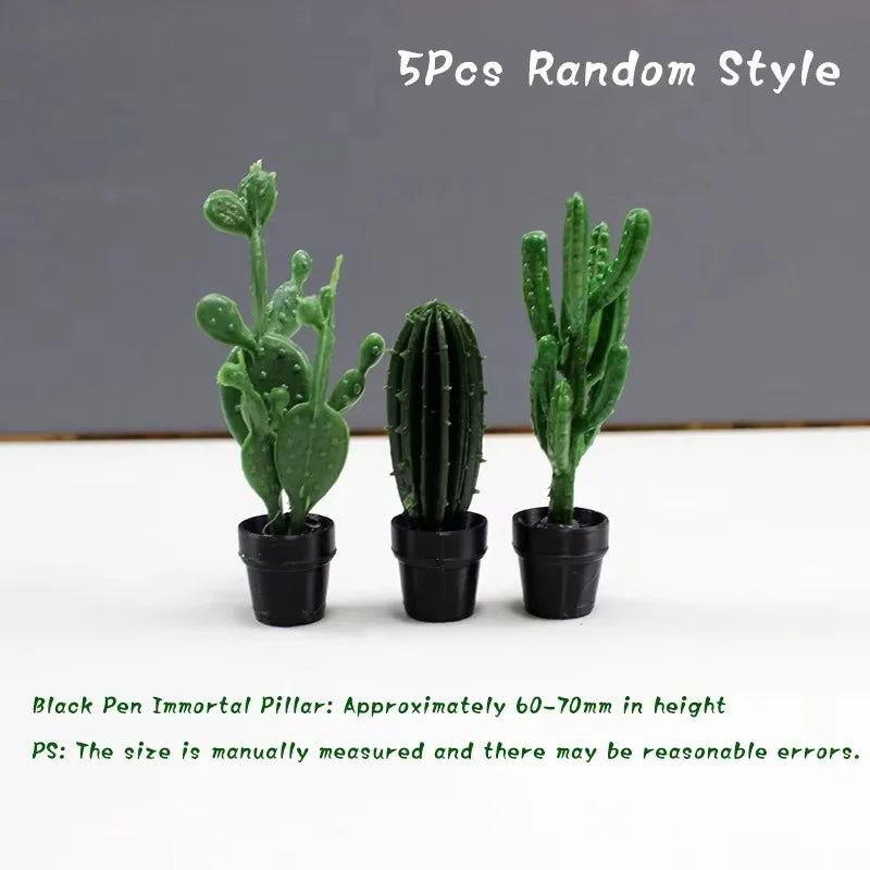 1/12 Dollhouse Miniature Scene Decoration Green Plant Pot Mini Plant Fairy Post Pot Doll Accessories Toys
