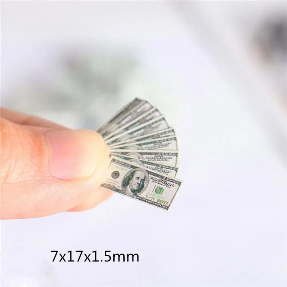New 5 Bundles Paper Mini Dollars New 10 Styles Cute Banknotes Model 1/12 Dollhouse Toys 1/12 Dollhouse Decoration