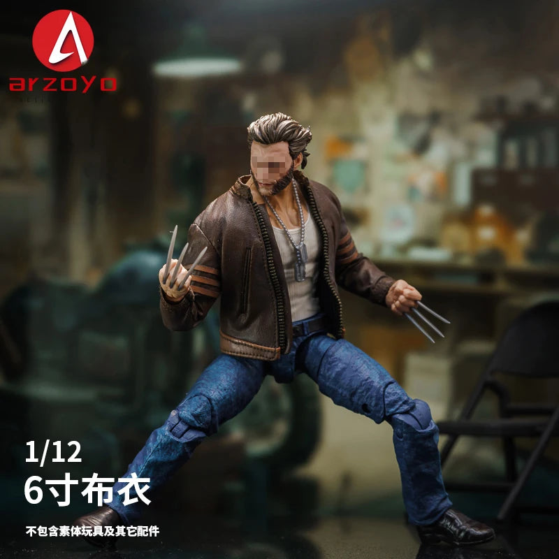 1/12 Scale Male Soldier Leather jacket Clothes Model Fit 6'' Logan Romankey Ant Notaman Male Soldier Action Figure Body