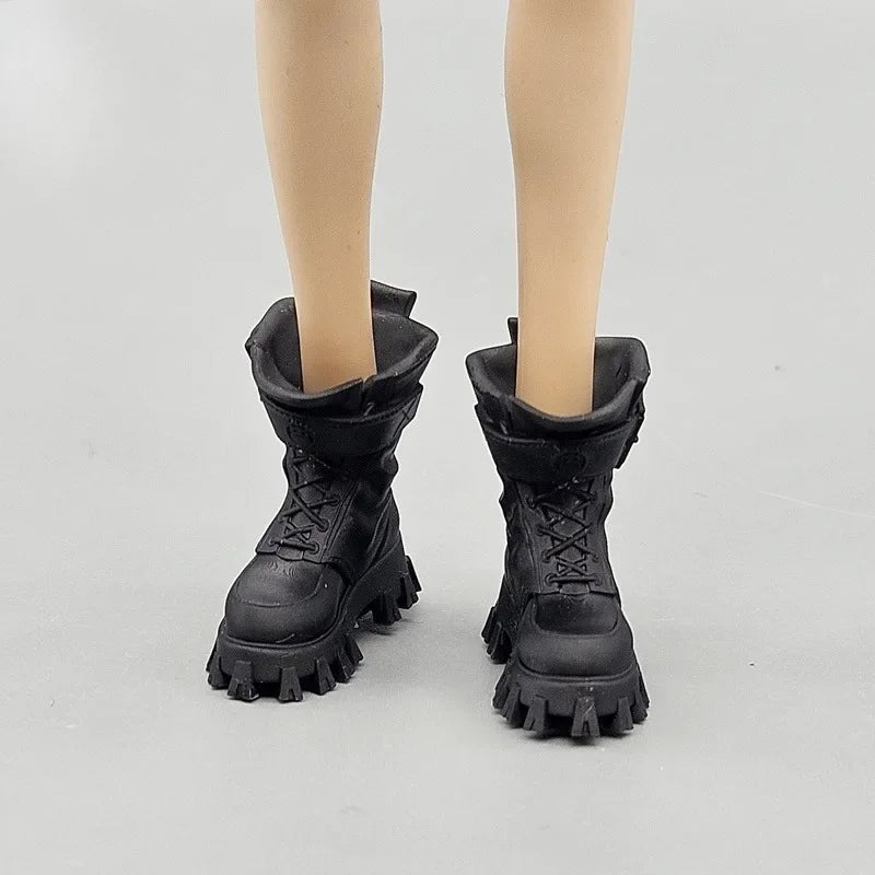 1/12 Scale Mobile Suit Girl Classic Black Combat Boots Model GK001 Fit 6in Action Figure Body Accessories Dolls