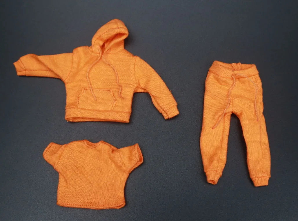 in stock 1/12 Scale male clothes black white yellow red white hoodie fit 6 inches action body model dolls