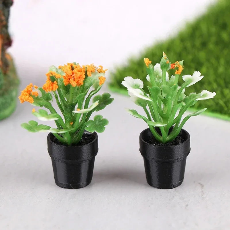 1/12 Dollhouse Miniature Scene Decoration Green Plant Pot Mini Plant Fairy Post Pot Doll Accessories Toys