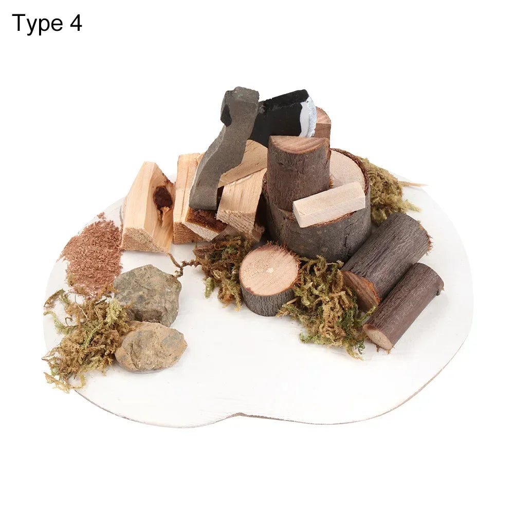 1:12 Scale Dollhouse Bonfire Miniatures Campfire Villa Scene Model Fairy Garden Decor Micro Landscape Playing House