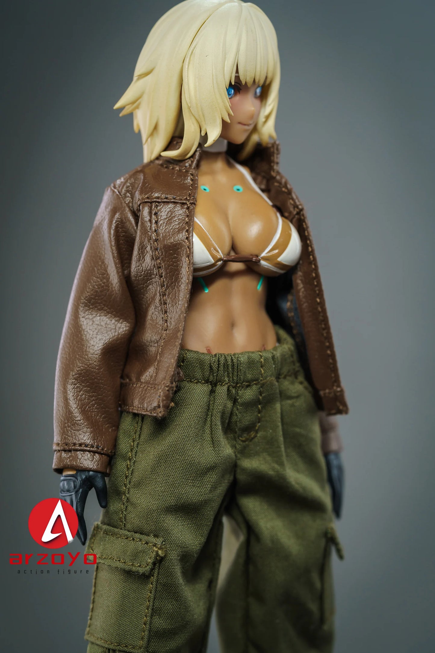 1/12 Scale Leather Jacket Cargo Pants Clothes Model Fit 6" Snail shell Romankey Female Solider Action Figure Body Doll