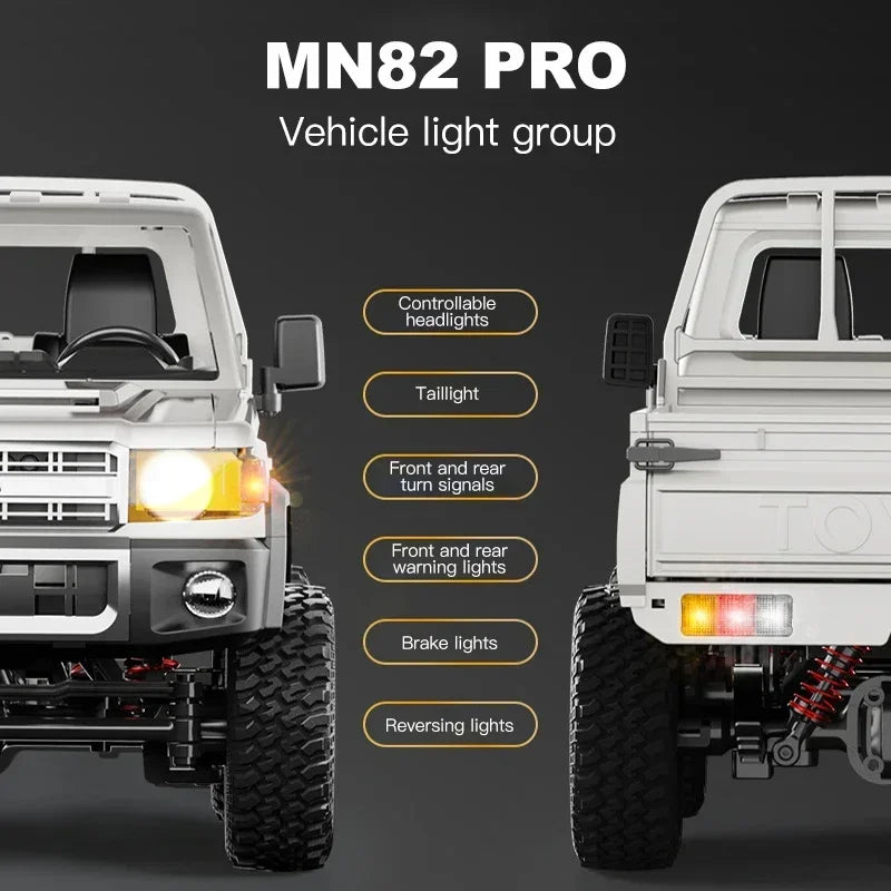 MN MN82 1:12 Retro Rc Car With LED Lights Full-scale Simulation LC79 Professional 4WD Remote Control Pickup RC Truck Model Toys
