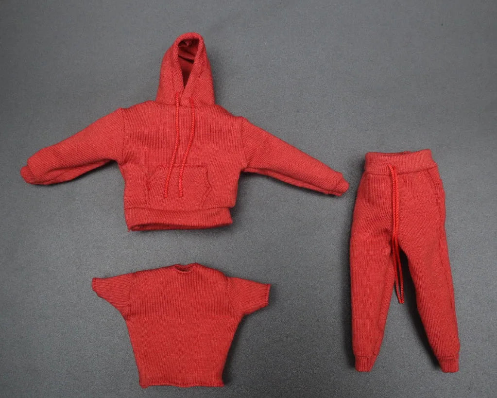 in stock 1/12 Scale male clothes black white yellow red white hoodie fit 6 inches action body model dolls