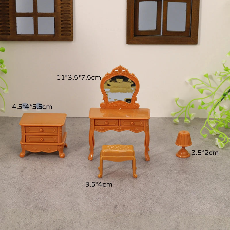 1/12 Dollhouse Miniature Broken Flower Bed Toy Mini Furniture Bedroom DIY Doll House Double Bed Decoration Accessories