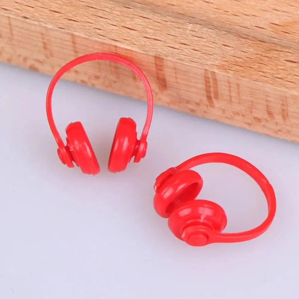 Dollhouse Props Dollhouse Headphone Model Plastic Classic Toys Miniature Headset Model 1/12 Scale Miniatures Wireless Earphone