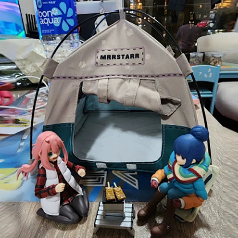 1Set Camping Small Tent Model 1:12 Scale Decorative Miniature Scene Accessories Photography Props Toy Gift
