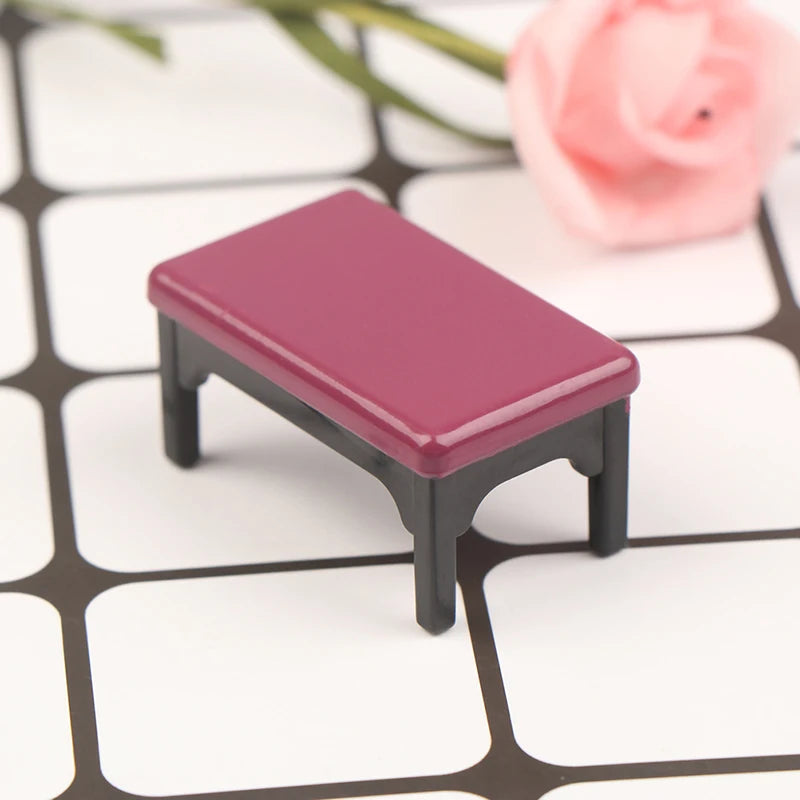 1/12 Dollhouse Miniature Accessories Mini Wooden Grand Piano with Stool Simulation Musical Instrument Model Toy Doll House Decor