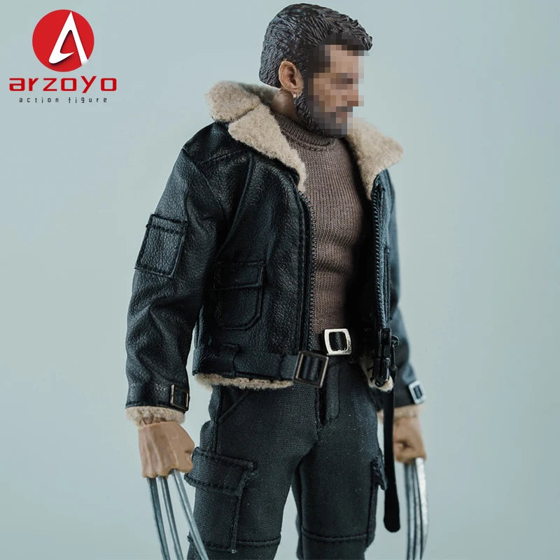 1/12 Scale Male Soldier Leather jacket Clothes Model Fit 6'' Logan Romankey Ant Notaman Male Soldier Action Figure Body