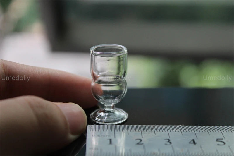 1/4 1/6 1/12 Scale Miniature Dollhouse Wine Glass Mini Dessert Cup Pretend Play Kitchen for Doll Food Toy Accessories
