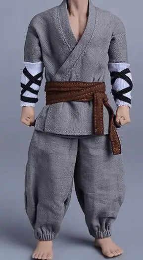 1/12 Scale Vintage Kung Fu Shoes T-shirt Pants Suit Clothes Lantern Pants Model for 6'' Romankey Male Soldiers Action Figure