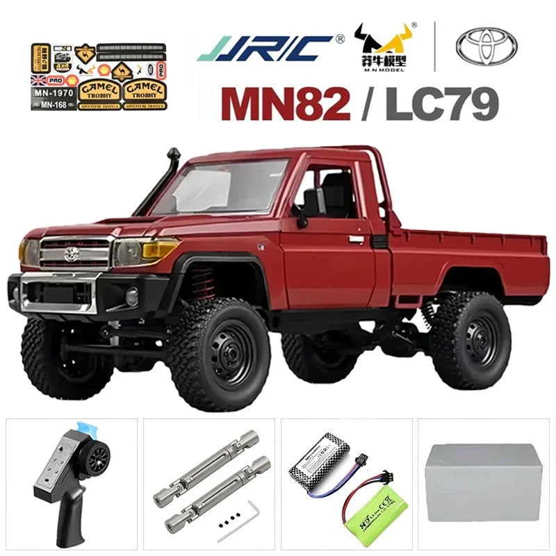 MN MN82 1:12 Retro Rc Car With LED Lights Full-scale Simulation LC79 Professional 4WD Remote Control Pickup RC Truck Model Toys