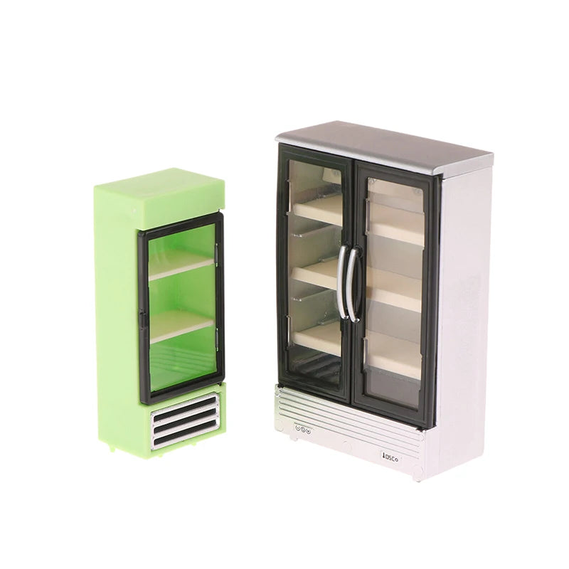 1/12 Simulation Refrigerator Freezer Model Dollhouse Mini Furniture Accessories Dolls House Decoration Toys