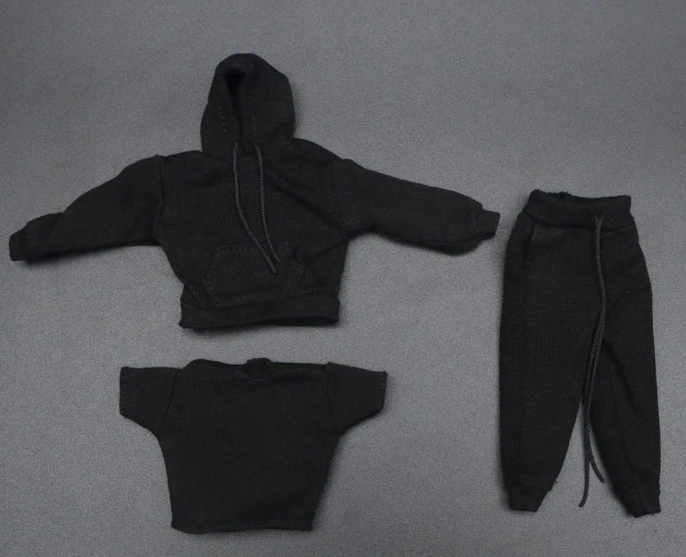 in stock 1/12 Scale male clothes black white yellow red white hoodie fit 6 inches action body model dolls