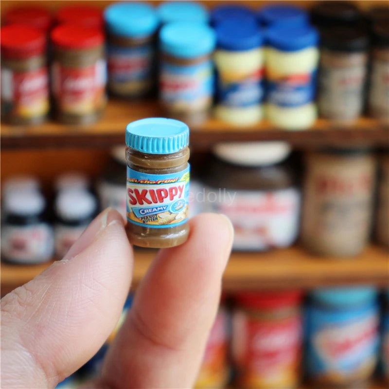 5PCS 1/6 or 1/12 Scale Miniature Dollhouse Peanut Butter Salad Dressing Bottle Mini Kitchen Doll Food Accessories Toy