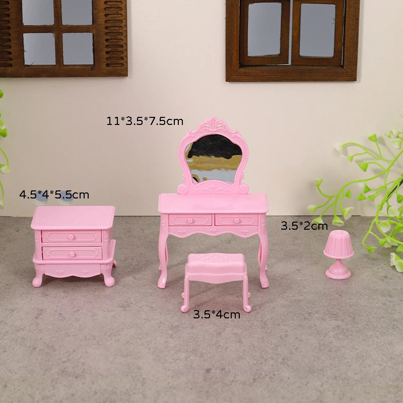 1/12 Dollhouse Miniature Broken Flower Bed Toy Mini Furniture Bedroom DIY Doll House Double Bed Decoration Accessories