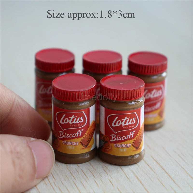 5PCS 1/6 or 1/12 Scale Miniature Dollhouse Peanut Butter Salad Dressing Bottle Mini Kitchen Doll Food Accessories Toy