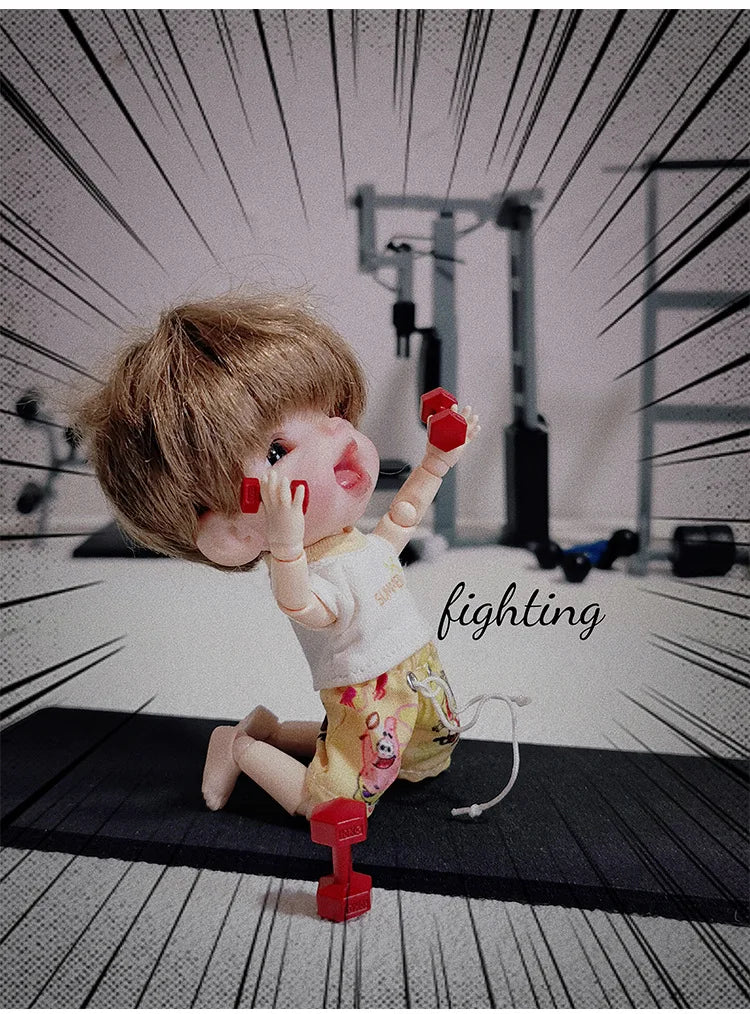 3pcs 1/12 Scale Miniature Dollhouse Mini Metal Dumbbells Sports Equipment Model Toys for OB11 BJD Doll Accessories