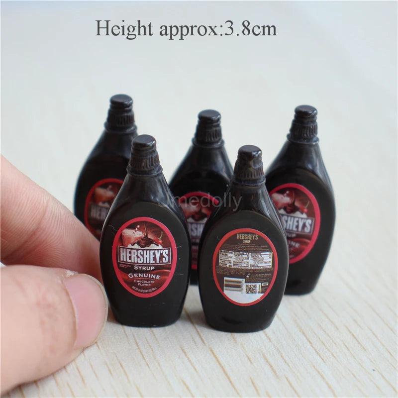 5PCS 1/6 or 1/12 Scale Miniature Dollhouse Peanut Butter Salad Dressing Bottle Mini Kitchen Doll Food Accessories Toy