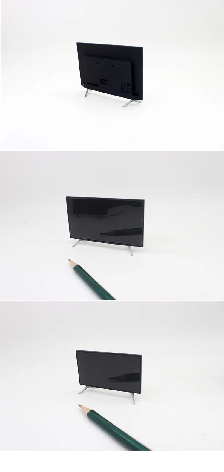 1/12 Dollhouse Mini TV with Stand Base TV Scale Miniature Model Home Decor Decoration Toys Gift Doll House Accessories Crafts