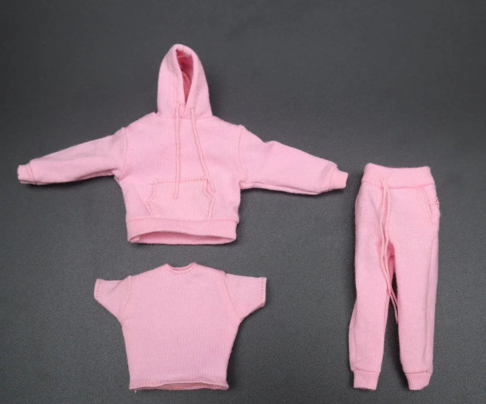 in stock 1/12 Scale male clothes black white yellow red white hoodie fit 6 inches action body model dolls