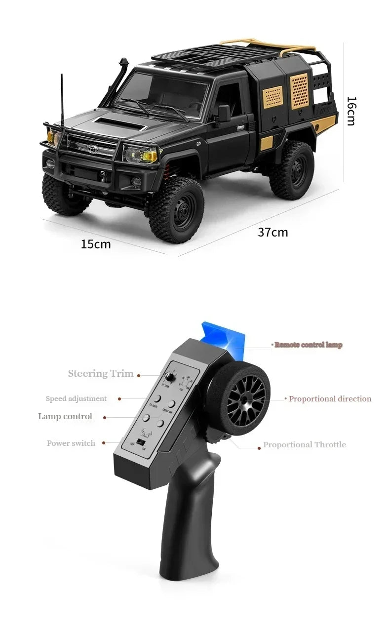 MN MN82 1:12 Retro Rc Car With LED Lights Full-scale Simulation LC79 Professional 4WD Remote Control Pickup RC Truck Model Toys