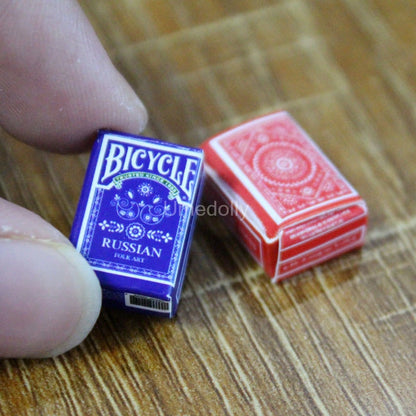 1 Set 2 Boxes Mini 1/12 Scale Dollhouse Miniature Poker Card Pretend Play House Decoration for BJD OB11 Doll Accessories