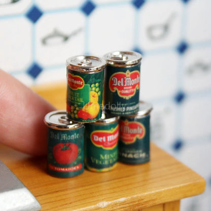 1/12 Scale Miniature Dollhouse Kitchen Seasoning Mini Jam Canned Fruit Food for BJD OB11 Doll Toy for Girl