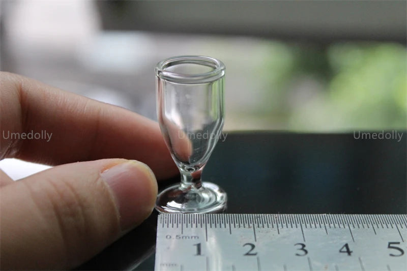 1/4 1/6 1/12 Scale Miniature Dollhouse Wine Glass Mini Dessert Cup Pretend Play Kitchen for Doll Food Toy Accessories