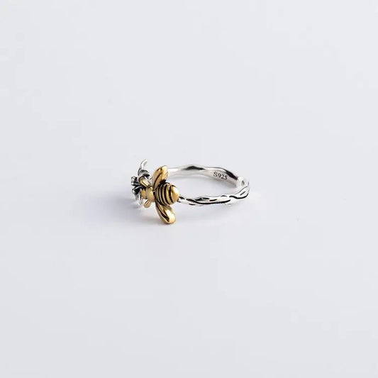 925 Sterling Silver Honeybee Flower Rings For Women Engagement Wedding Luxury Fine Jewelry  Items GaaBou Jewellery