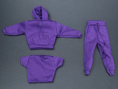 in stock 1/12 Scale male clothes black white yellow red white hoodie fit 6 inches action body model dolls