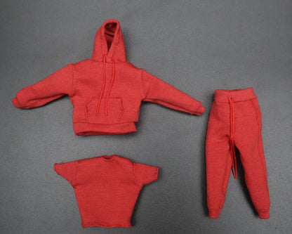 in stock 1/12 Scale male clothes black white yellow red white hoodie fit 6 inches action body model dolls