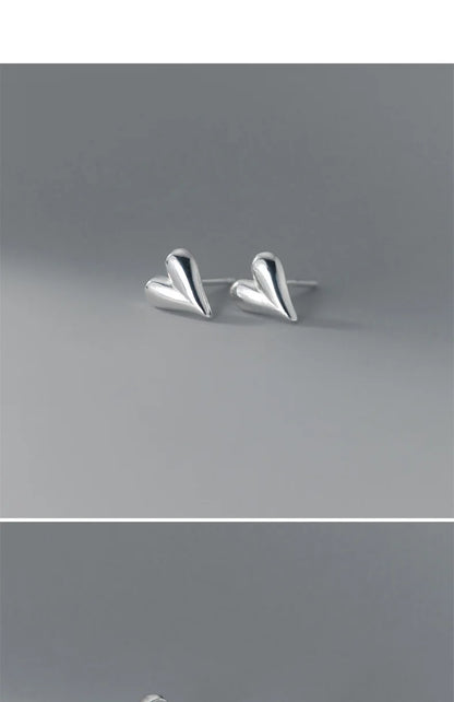 TrustDavis Real 925 Sterling Silver Sweet Heart Earrings for Daughter Mother‘s Day Birthday Gift Fine Jewelry DS3683