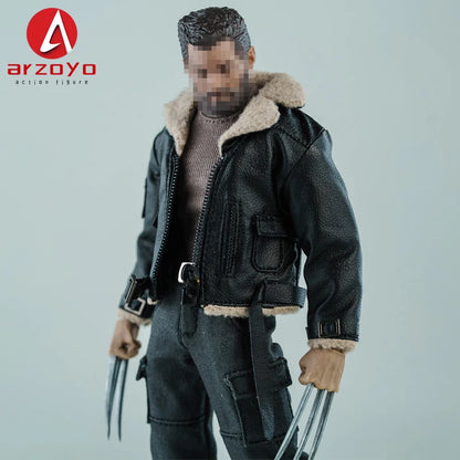 1/12 Scale Male Soldier Leather jacket Clothes Model Fit 6'' Logan Romankey Ant Notaman Male Soldier Action Figure Body