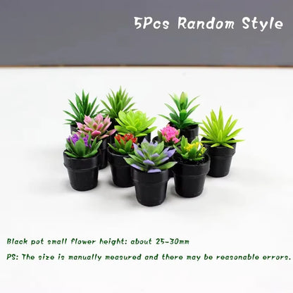 1/12 Dollhouse Miniature Scene Decoration Green Plant Pot Mini Plant Fairy Post Pot Doll Accessories Toys