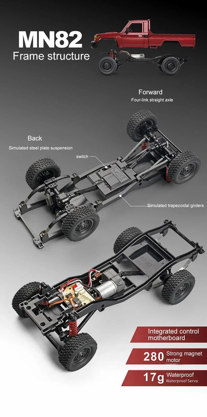 MN MN82 1:12 Retro Rc Car With LED Lights Full-scale Simulation LC79 Professional 4WD Remote Control Pickup RC Truck Model Toys
