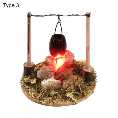1:12 Scale Dollhouse Bonfire Miniatures Campfire Villa Scene Model Fairy Garden Decor Micro Landscape Playing House