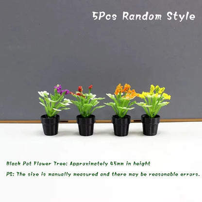 1/12 Dollhouse Miniature Scene Decoration Green Plant Pot Mini Plant Fairy Post Pot Doll Accessories Toys