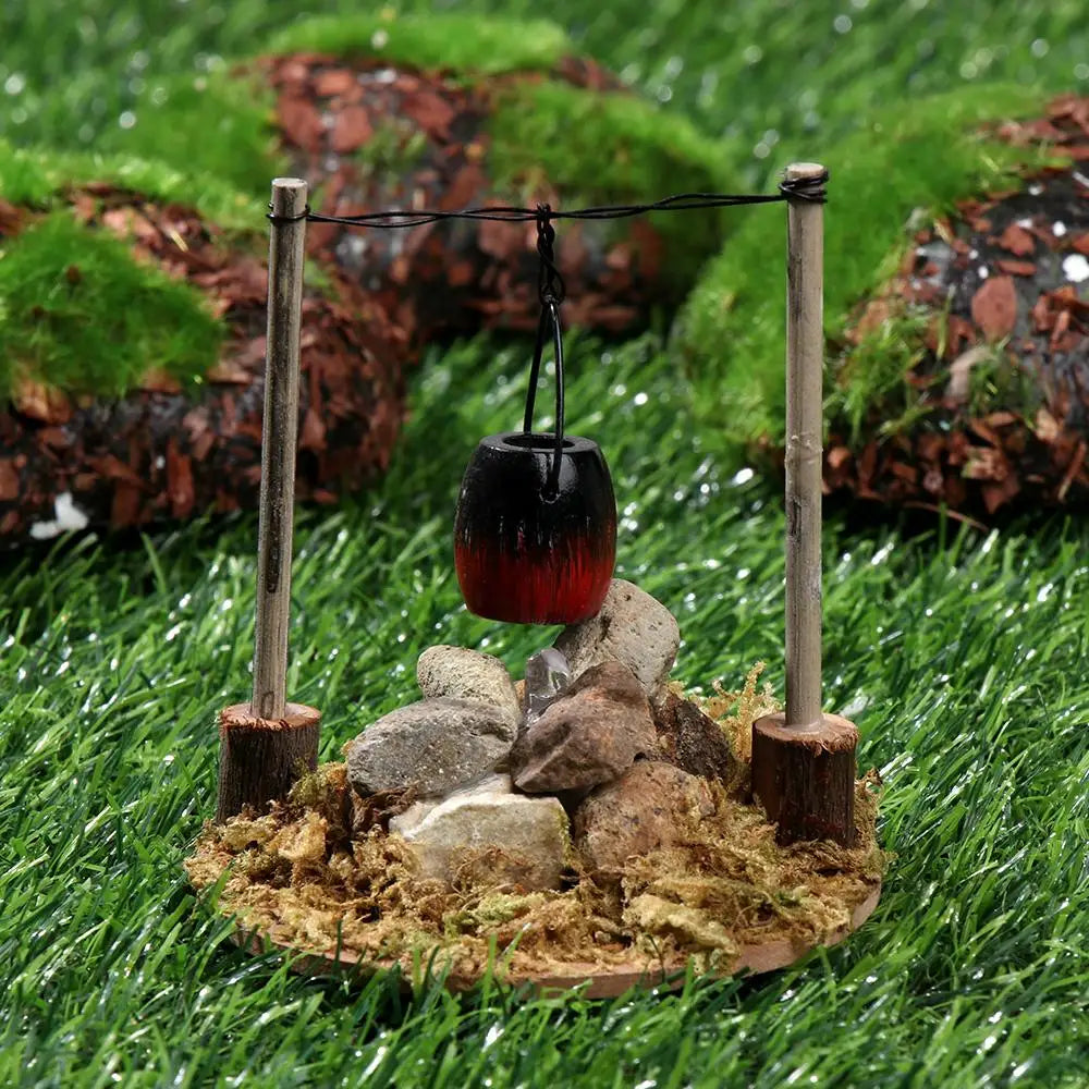 1:12 Scale Dollhouse Bonfire Miniatures Campfire Villa Scene Model Fairy Garden Decor Micro Landscape Playing House