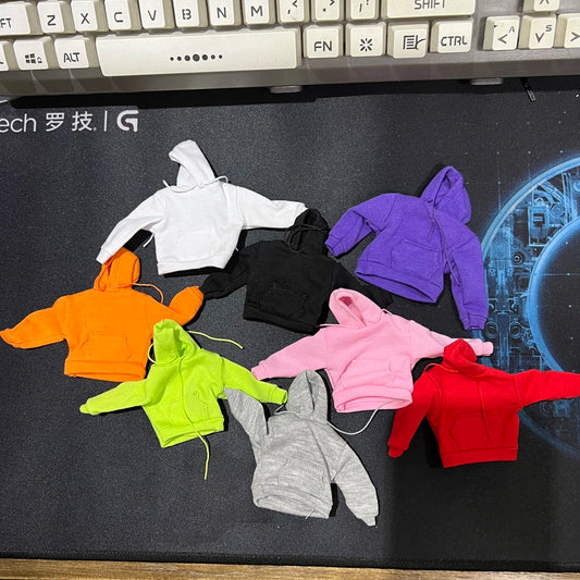 in stock 1/12 Scale male clothes black white yellow red white hoodie fit 6 inches action body model dolls