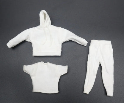 in stock 1/12 Scale male clothes black white yellow red white hoodie fit 6 inches action body model dolls