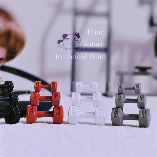 3pcs 1/12 Scale Miniature Dollhouse Mini Metal Dumbbells Sports Equipment Model Toys for OB11 BJD Doll Accessories